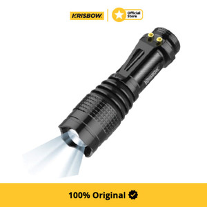 [EZM.1001940] Krisbow Flashlight Senter Led 50Lm 1Xaa-15V Dengan Klip