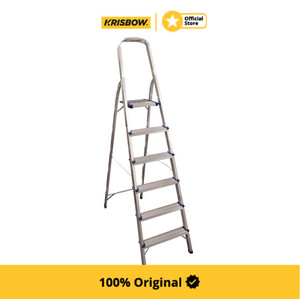 [EZM.1001948] Krisbow Ladder Tangga Aluminium Dengan Handle 6 Step 1,3 M