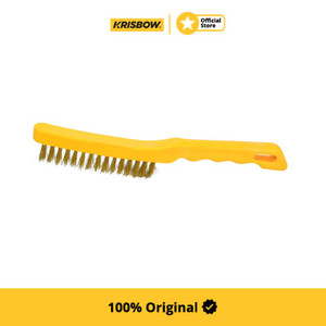 [EZM.1001951] Krisbow Scratch Brush Sikat Kawat Kuningan 2 Baris