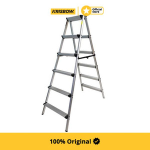 [EZM.1002005] Krisbow Ladder Tangga Lipat Aluminium No Handle 6 Step 1.6 M