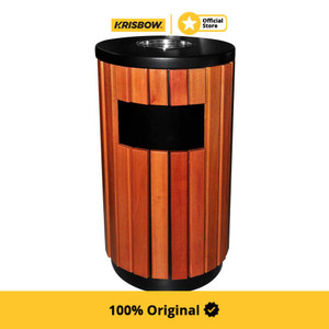 [EZM.1002049] Krisbow Dust Bin Tempat Sampah Asbak Motif Kayu 41X76.5 Cm