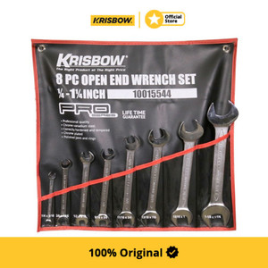 [EZM.1002132] Krisbow Set Kunci Pas Open End Wrench 1/4-11/4 Inci 8 Pcs