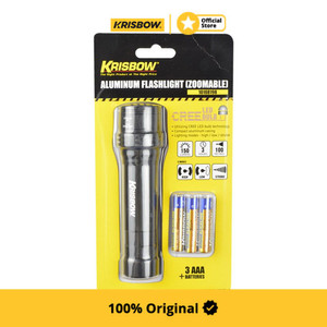 [EZM.1002138] Krisbow Senter Aluminium Cree Led Flashlight Zoomable 150 Lm