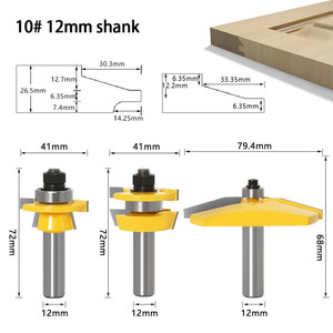 [EZM.2600002] MASTER BIT MATA PROFIL ROUTER NO.10 MORTISE TENON BEVEL PANEL 12MM