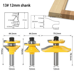 [EZM.2600012] MASTER BIT MATA PROFIL ROUTER NO.13 FRAME TENON & DOUBLE SIDE 12MM