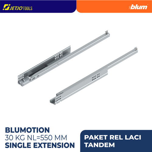 [EZM.2600033] BLUM PROMO PAKET LENGKAP REL LACI TANDEM 550H5500B BLUMOTION SINGLE EXTENSION INCLUDE LOCKING DEVICE 30KG NL=550MM