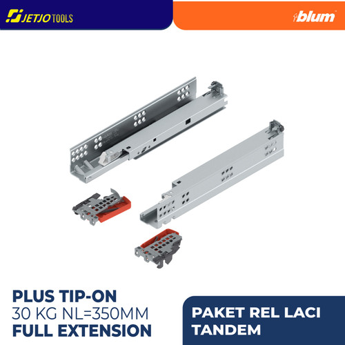 [EZM.2600034] BLUM PROMO PAKET LENGKAP REL LACI TANDEM TIP-ON 560H3500T FULL EXTENSION INCLUDE LOCKING DEVICE & LINKAGE 30KG NL=350MM