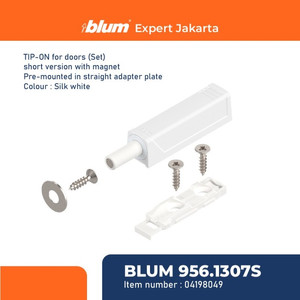 [EZM.2600057] BLUM PUSH TO OPEN TIP-ON SHORT STRAIGHT ADAPTER SET WHITE 956.1307S