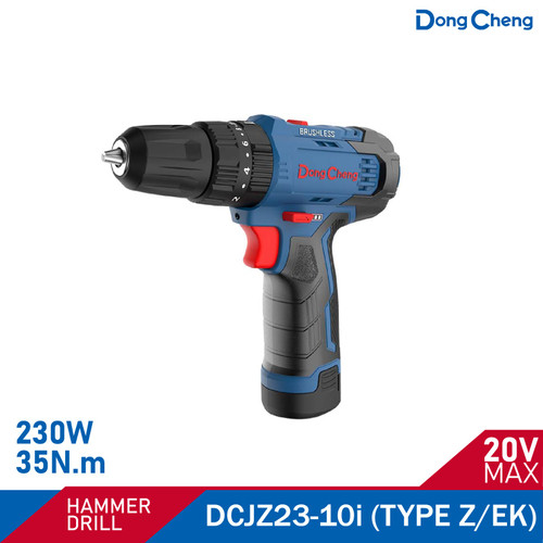[EZM.2600094] DONGCHENG DCJZ23-10i MESIN BOR BATERAI HAMMER DRILL 10MM 12V 2AH 35NM