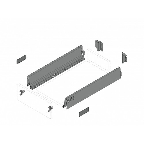[EZM.2600125] TANDEMBOX 378M5002ST SK- 01 SGV1OG-M TANDEMBOX drawer side, height M (83 mm), NL=500 mm, right+left, for TANDEMBOX intivo/antaro Orion grey matt right+left
