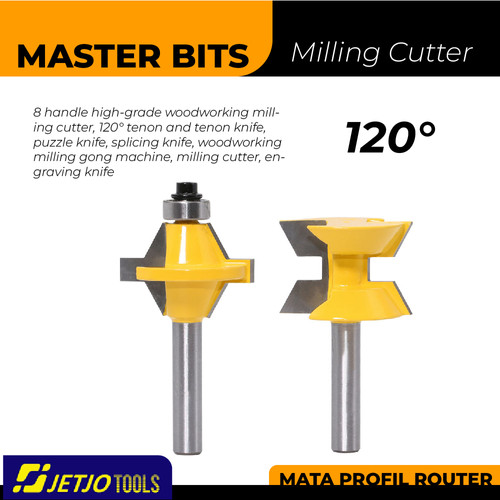 [EZM.2600154] MASTER BIT MATA PROFIL ROUTER 120° TENON & PUZZLE ENGRAVING KNIFE 8MM