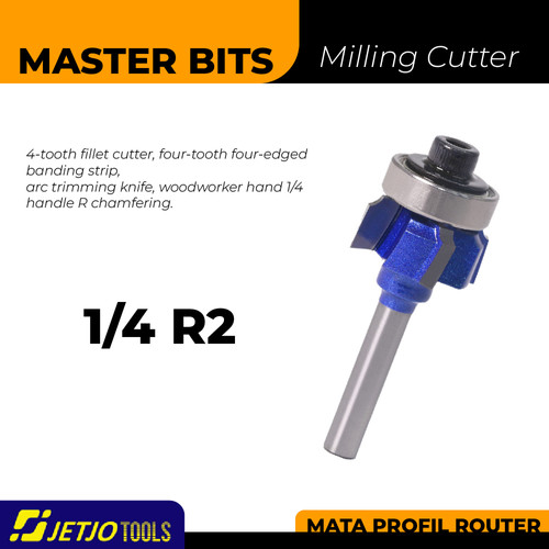 [EZM.2600169] MASTER BIT MATA PROFIL CORNER ROUND CHAMFER FILLET 4-FLUTE EDGE 1/4XR2