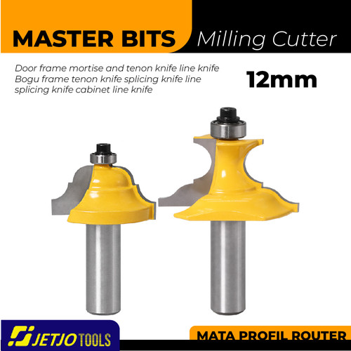[EZM.2600186] MASTER BIT MATA PROFIL ROUTER DOOR FRAME PANEL CABINET LINE 2PCC 12MM