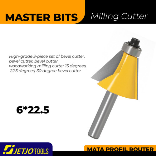 [EZM.2600190] MASTER BIT MATA PROFIL ROUTER SUDUT 22.5 DEGREES 6MM