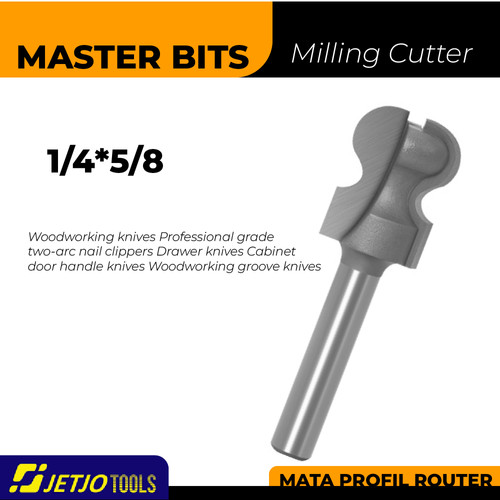 [EZM.2600192] MASTER BIT MATA PROFIL ROUTER GROOVE DRAWER CABINET HANDLE 1/4X5/8"