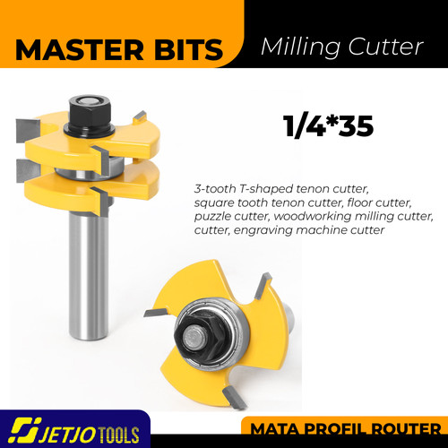 [EZM.2600197] MASTER BIT MATA PROFIL ROUTER T-SHAPED CUTER FOR FLOOR PUZZLE 1/4X35MM