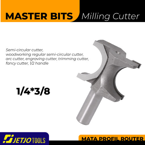 [EZM.2600207] MASTER BIT MATA PROFIL ROUTER SEMI-CIRCULAR CUTTER 1/4X3/8"