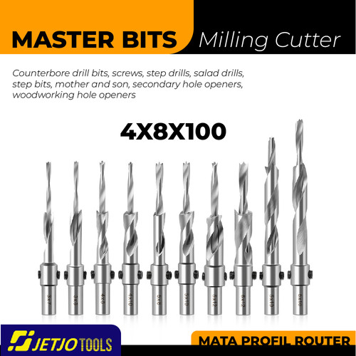 [EZM.2600216] MASTER BIT MATA BOR KAYU HOLE OPENERS STEP SALAD DRILL BIT 4X8X100MM