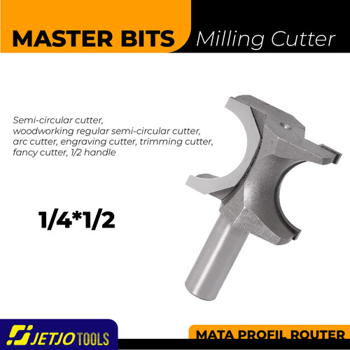 [EZM.2600217] MASTER BIT MATA PROFIL ROUTER SEMI-CIRCULAR CUTTER 1/4X1/2"