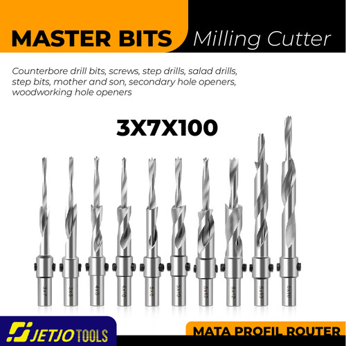 [EZM.2600219] MASTER BIT MATA BOR KAYU HOLE OPENERS STEP SALAD DRILL BIT 3X7X100MM
