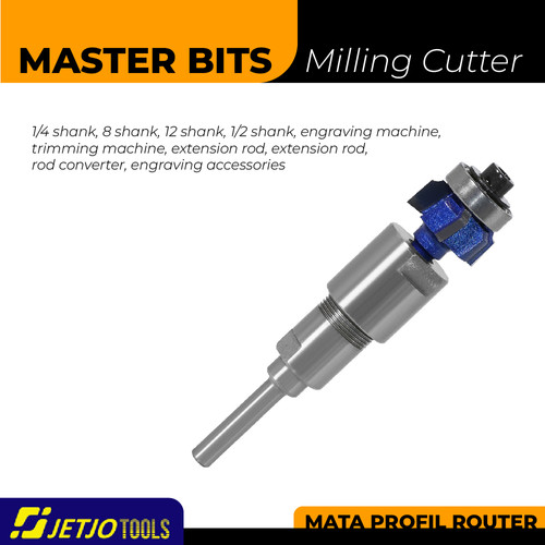 [EZM.2600222] MASTER BIT SAMBUNGAN MATA PROFIL ROUTER EXTEND ROD CONVERTER 1/4"X8MM