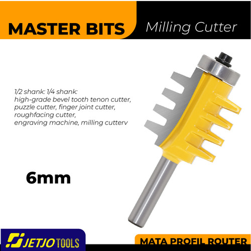 [EZM.2600229] MASTER BIT MATA PROFIL ROUTER PUZZLE CUTTER FINGER JOINT CUT BEVEL 6MM
