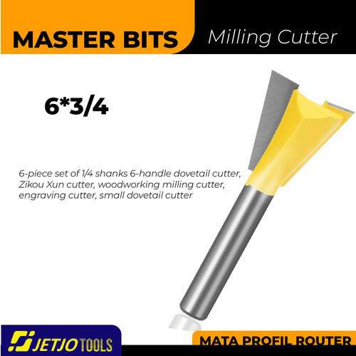 [EZM.2600231] MASTER BIT MATA PROFIL ROUTER DOVETAIL JOINT CUT 6MMX3/4"
