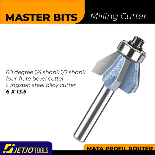[EZM.2600234] MASTER BIT MATA PROFIL ROUTER 60 DEGREE  FOUR-FLUTE BEVEL CUT 6X13.5MM
