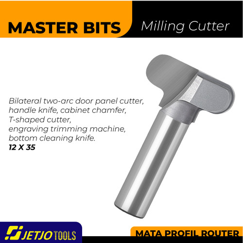 [EZM.2600236] MASTER BIT MATA PROFIL ROUTER DOOR PANEL CHAMFER T-SHAPED 12X35MM