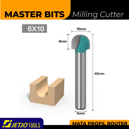 [EZM.2600239] MASTER BIT MATA PROFIL ROUTER BULAT RADIUS ROUND BOTTOM BIT 6X10MM