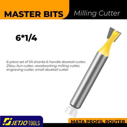 [EZM.2600243] MASTER BIT MATA PROFIL ROUTER DOVETAIL JOINT CUT 6MMX1/4"