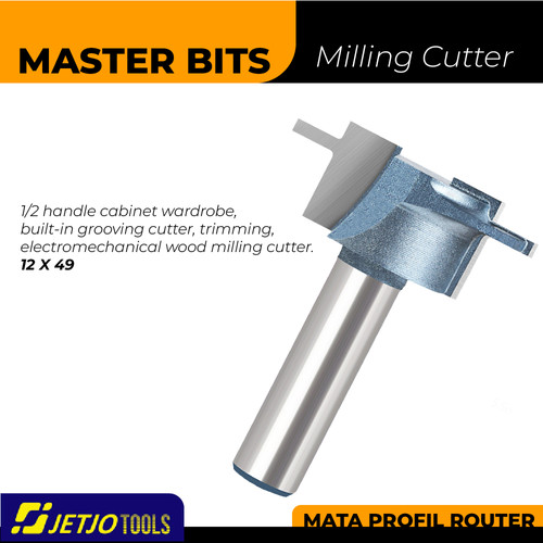[EZM.2600244] MASTER BIT MATA PROFIL ROUTER CUTTER HANDLE CABINET GROOVING 12X49MM