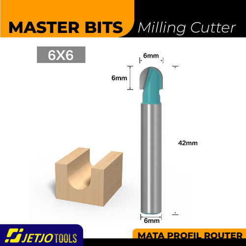 [EZM.2600245] MASTER BIT MATA PROFIL ROUTER BULAT RADIUS ROUND BOTTOM BIT 6X6MM