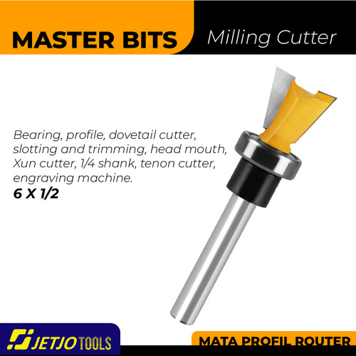 [EZM.2600249] MASTER BIT MATA PROFIL ROUTER DOVETAIL CUT SLOTTING &TRIM 6MM X 1/2"
