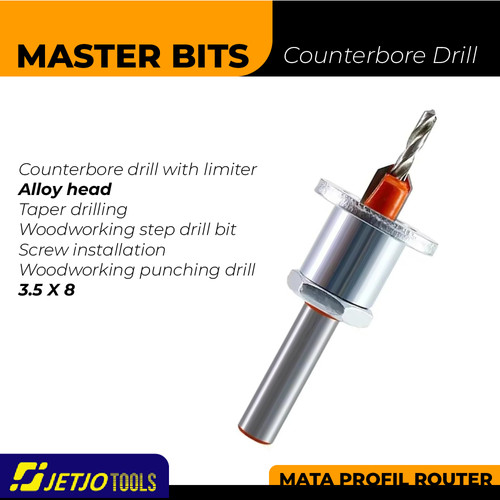 [EZM.2600251] MASTER BIT MATA BOR COUNTERBORE DRILL WITH LIMITER STEP DRILL 3.5X8MM