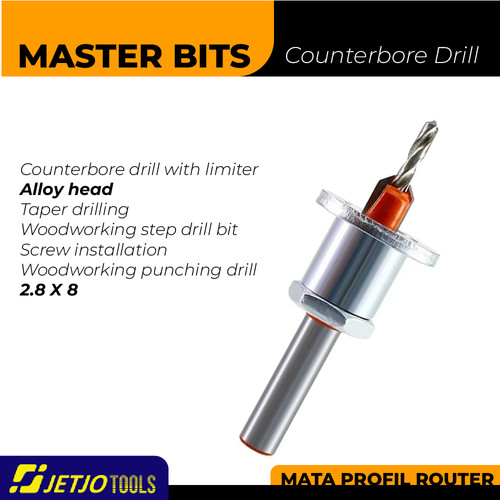 [EZM.2600253] MASTER BIT MATA BOR COUNTERBORE DRILL WITH LIMITER STEP DRILL 2.8X8MM