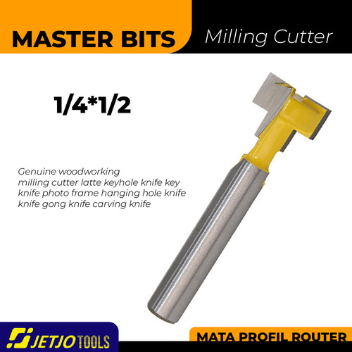 [EZM.2600254] MASTER BIT MATA PROFIL ROUTER T-SLOT CUTTER FOR NUT 1/4X1/2"