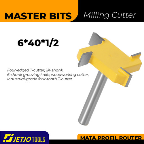 [EZM.2600258] MASTER BIT MATA PROFIL ROUTER GROOV FOUR-EDGED T-CUTTER 6MMX40MMX1/2"