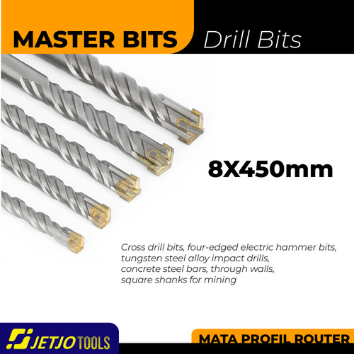 [EZM.2600261] MASTER BIT MATA BOR CROSS BOBOK BETON DRILL BIT SQUARE HANDLE 8X350MM