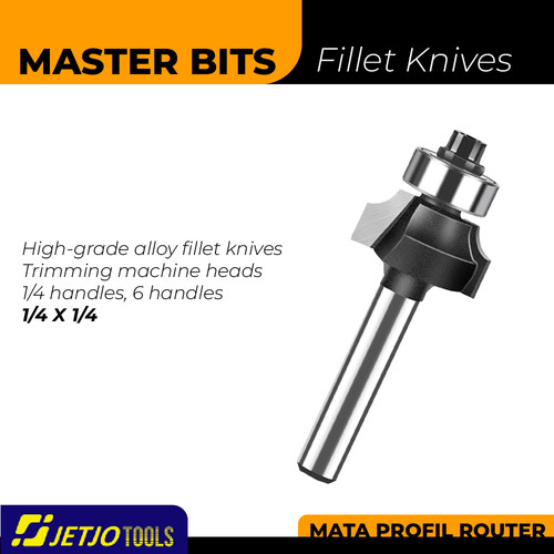 [EZM.2600262] MASTER BIT MATA PROFIL ROUTER ALLOY FILLET KNIVES TRIMMING 1/4x1/4"