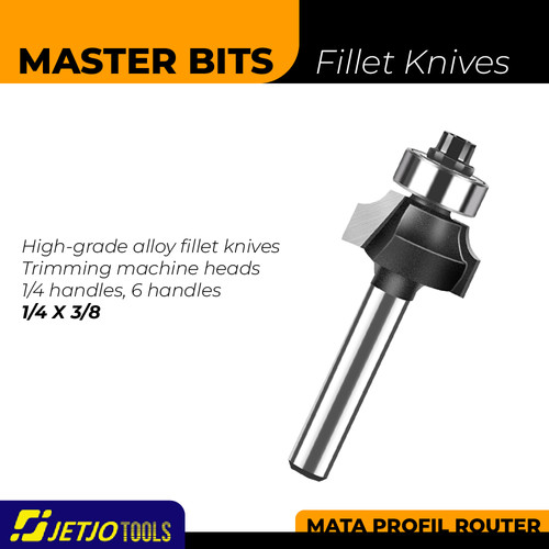 [EZM.2600274] MASTER BIT MATA PROFIL ROUTER ALLOY FILLET KNIVES TRIMMING 1/4x3/8"