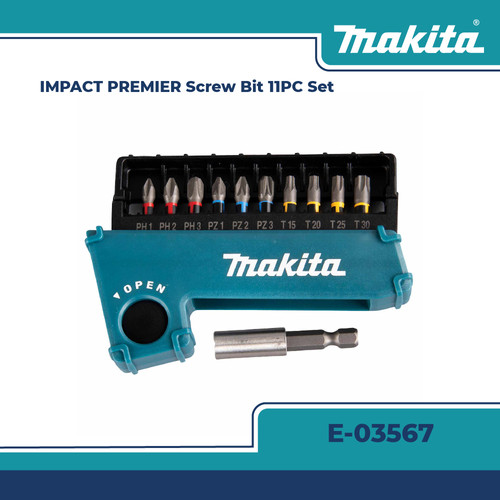 [EZM.2600544] MAKITA E-03567 MATA OBENG SET IMPACT PREMIER SCREW BIT 11PC SET
