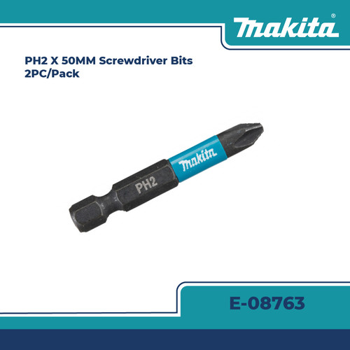 [EZM.2600549] MAKITA E-08763 MATA OBENG IMPACT PH2 X 50MM SCREWDRIVER BITS 2PC/PACK