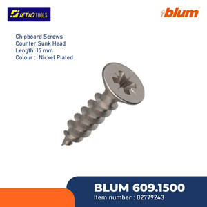 [EZM.2600730] BLUM SEKRUP BLUM 609.1500 CHIPBOARD SCREW HEAD 3.5MM LENGTH 15MM NIKEL