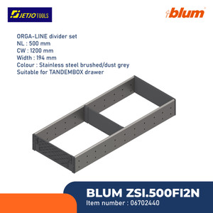 [EZM.2600758] BLUM SEKAT RAK ORGALINE ZSI.500FI2N DIVIDER NL=500MM CW=1200MM W=194MM