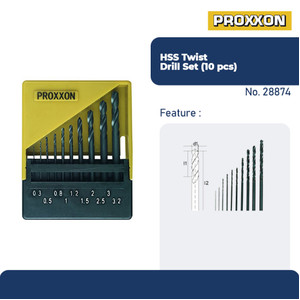 [EZM.2601551] PROXXON 28874 MATA BOR SET HSS TWIST DRILL SET, 10 PCS