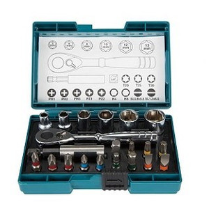 [EZM.2601646] MAKITA B-54081 KUNCI SOCK SET 21PC SCREW BIT & SOCKET W/ RACHET HANDLE