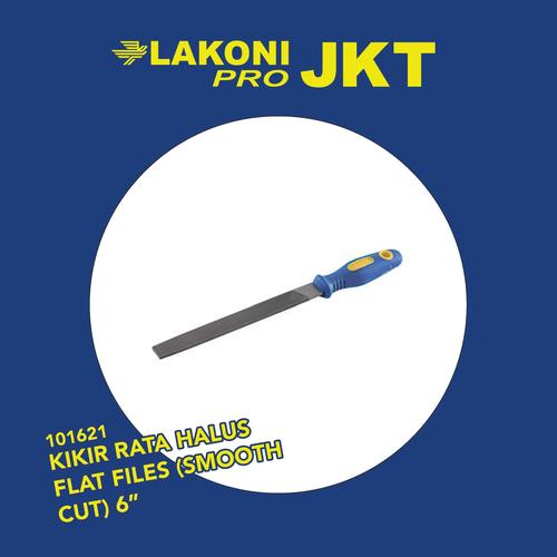 [EZM.2602084] 101621 LAKONI PRO KIKIR RATA HALUS FLAT FILES (SMOOTH CUT) 6"