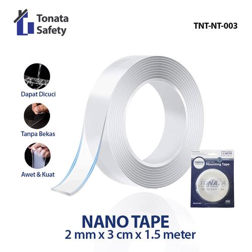 [EZO.1100068] Nano Tape Tonata  / Double Tape Bening Tahan Air / 2 mm 3 cm x 1.5 Meter