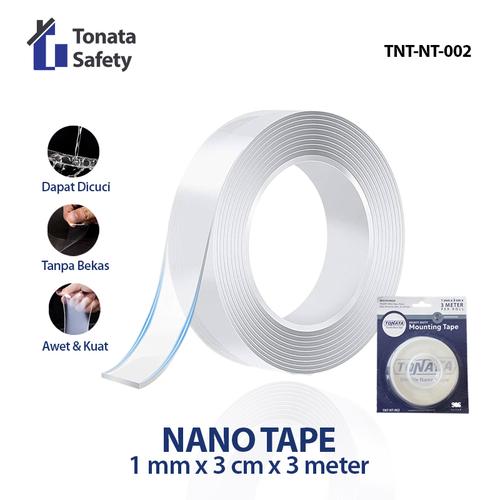 [EZO.1100069] Nano Tape Tonata / Double Tape Bening Tahan Air / 1 mm 3 cm x 3 Meter